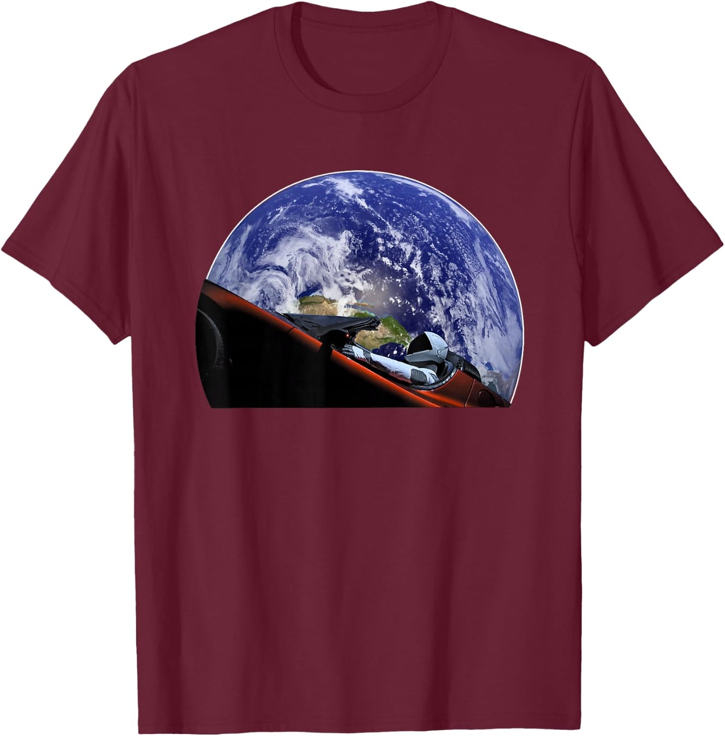 Starman Space and Mars Exploration T Shirt T-Shirt - T-Shirt | Maroon