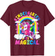 Kindergarten Is Magical Dabbing Unicorn Back To School Girls T-Shirt - T-Shirt | Maroon