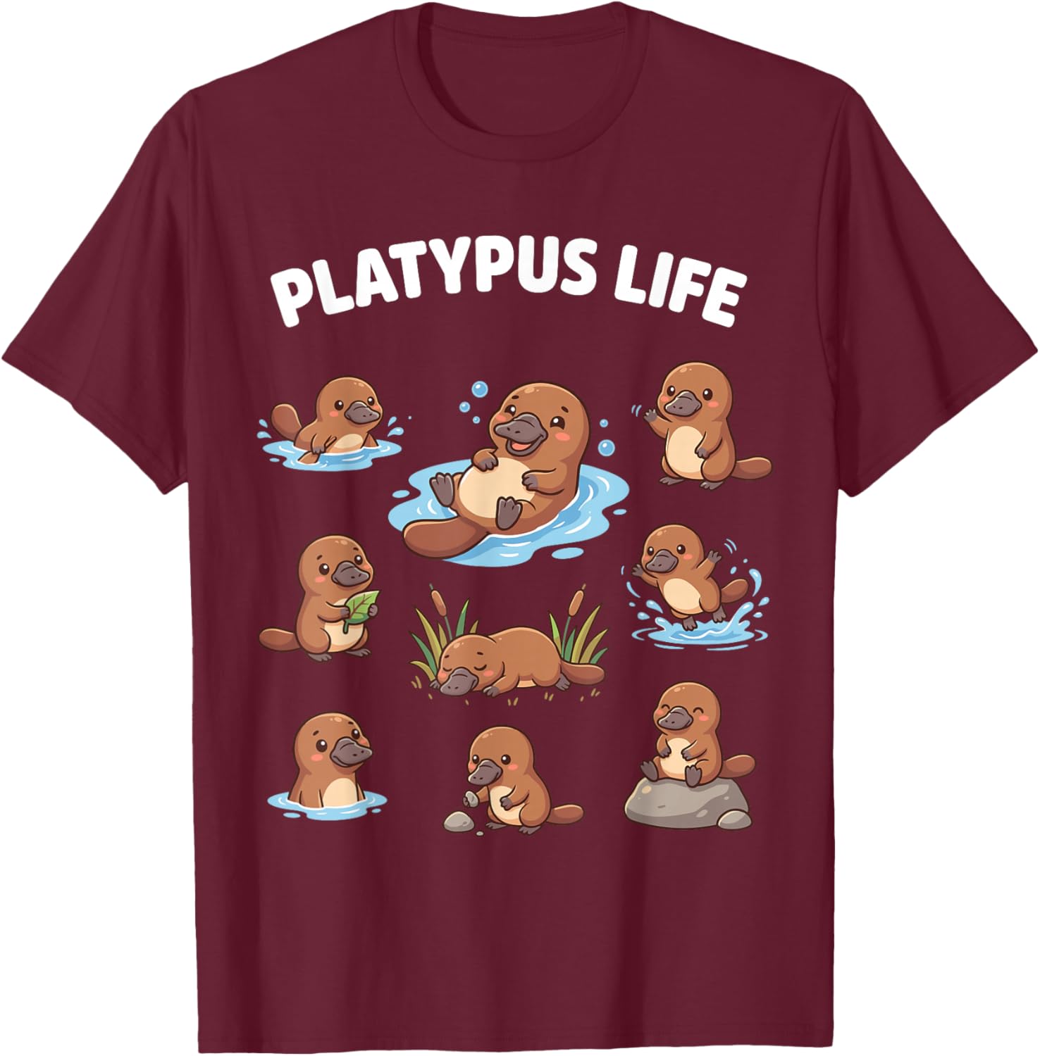 Platypus Life Funny Platypus Humor Women Kids T-Shirt - T-Shirt | Maroon