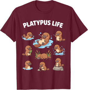 Platypus Life Funny Platypus Humor Women Kids T-Shirt - T-Shirt | Maroon