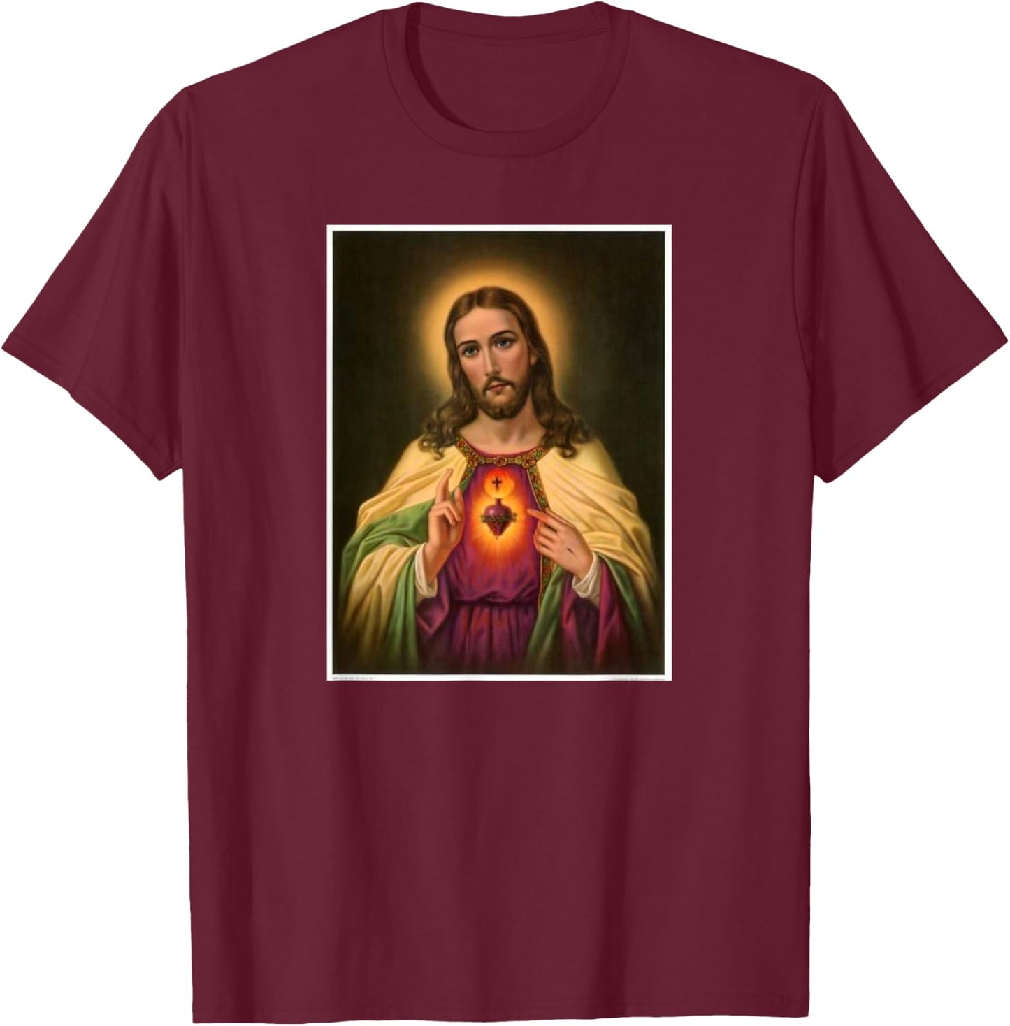 Sacred Heart of Jesus T-Shirt - T-Shirt | Maroon