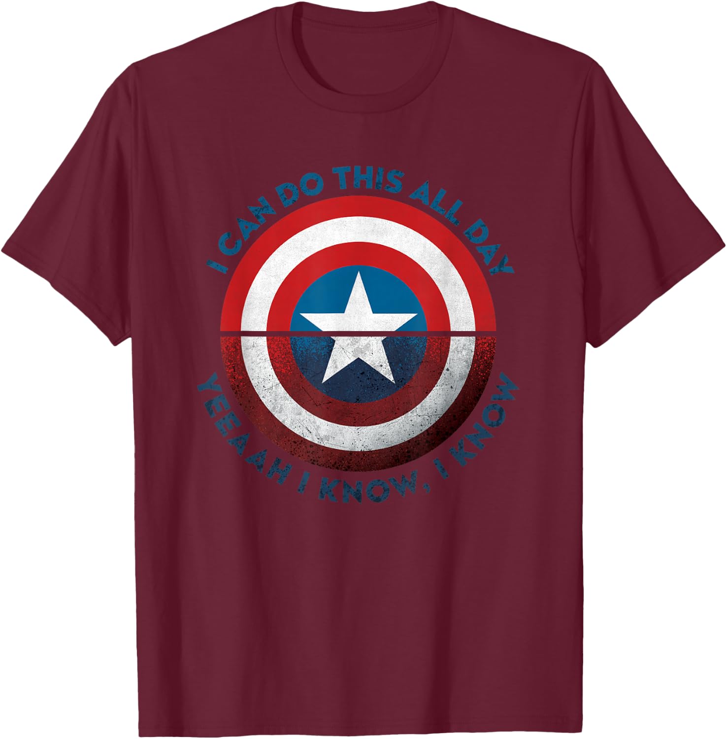 Avengers: Endgame Captain America Can Do This All Day T-Shirt - T-Shirt | Maroon