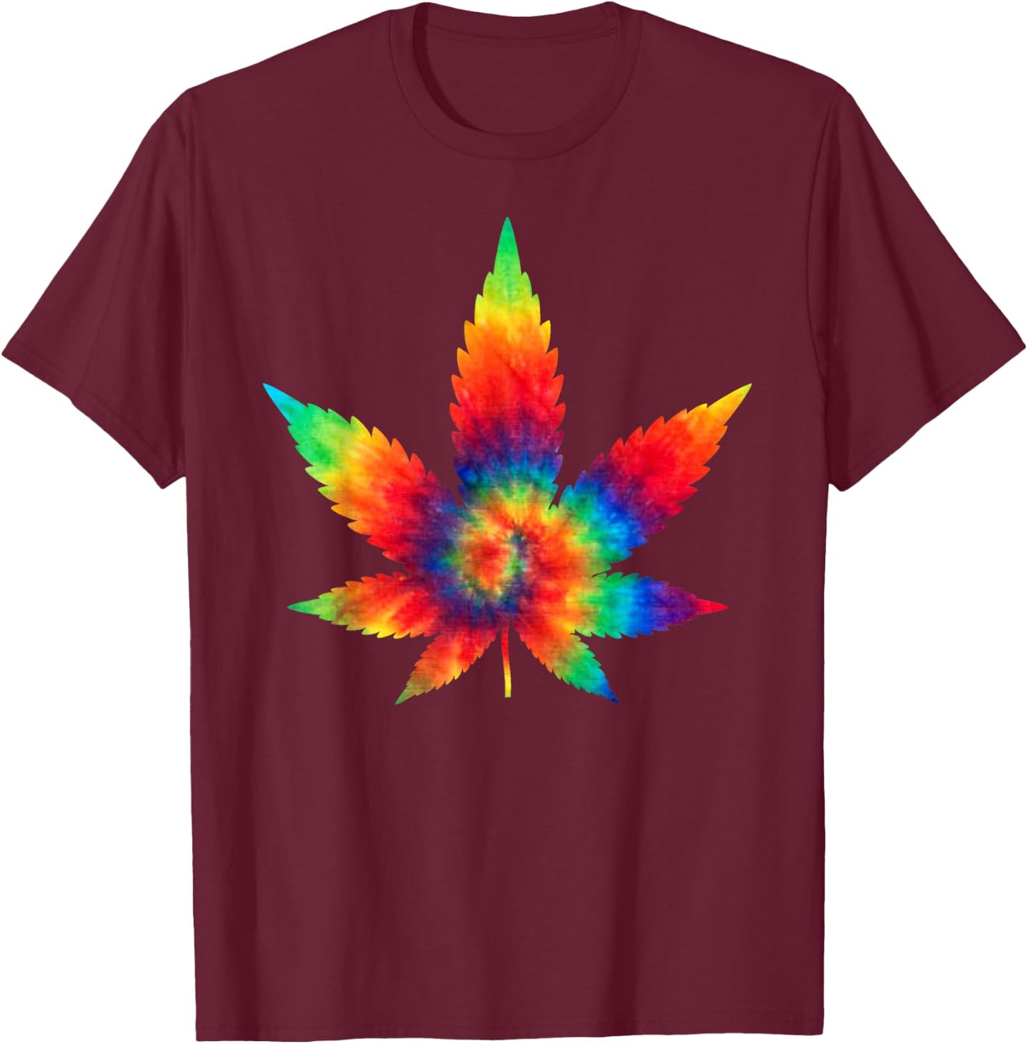 Cannabis - Weed Tie Dye Hippie Stoner Shirt Gift T-Shirt - T-Shirt | Maroon