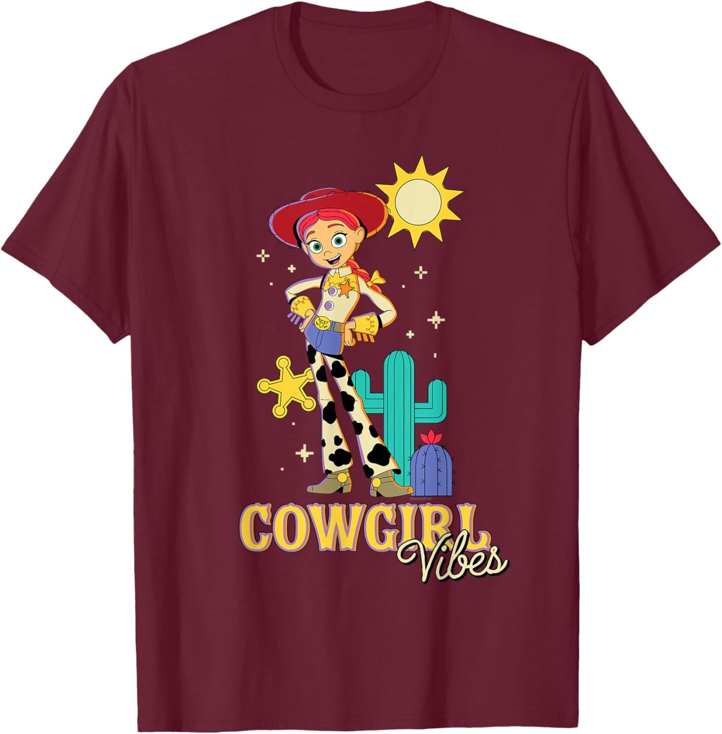 Disney and Pixar's Toy Story 5 Sheriff Jessie Cowgirl Vibes T-Shirt - T-Shirt | Maroon