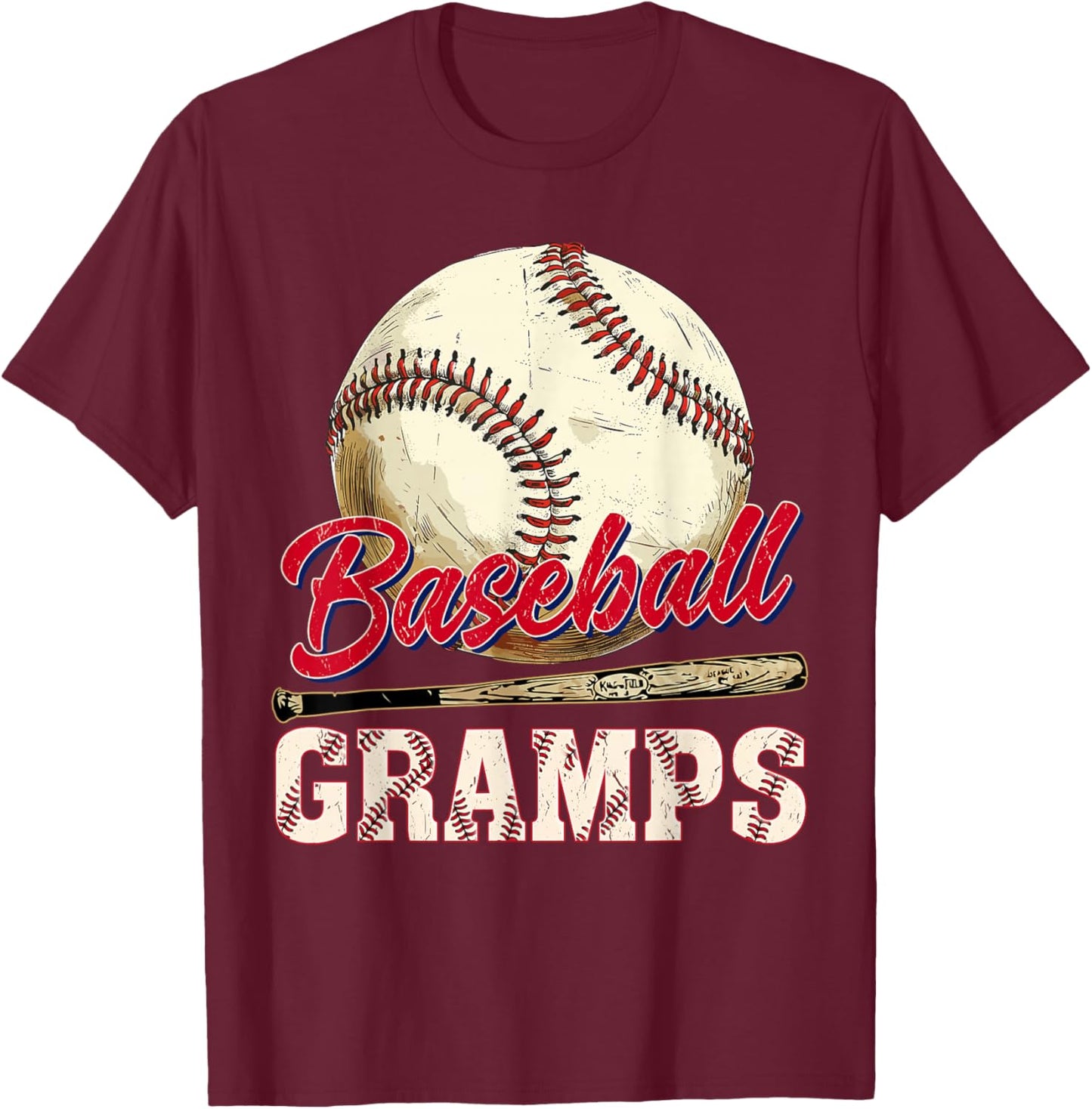 Gramps Vintage Baseball Gramps T-Shirt - T-Shirt | Maroon