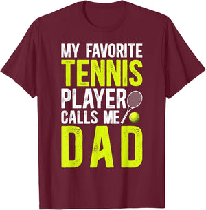 Proud Tennis Dad Of A Tennis Player Dad Tennis Father T-Shirt - T-Shirt | Maroon