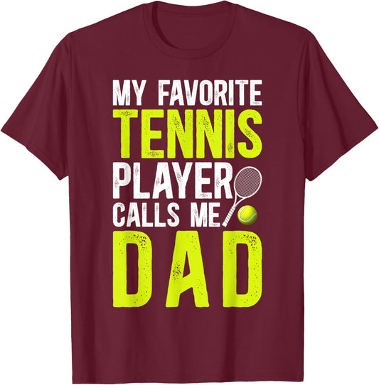 Proud Tennis Dad Of A Tennis Player Dad Tennis Father T-Shirt - T-Shirt | Maroon