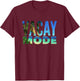Vacay Mode Summer Vacation Tropical Beach Palm Trees & Ocean T-Shirt - T-Shirt | Maroon