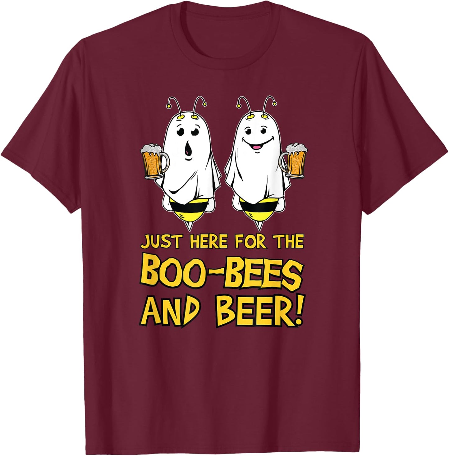 Boo Bees and Beer T-Shirt - T-Shirt | Maroon