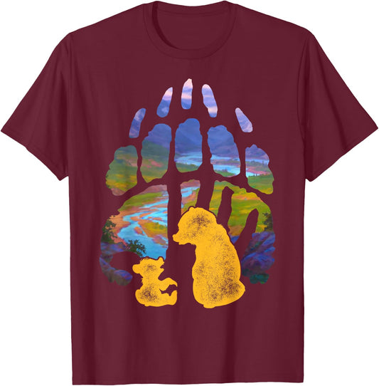 Disney Brother Bear Kenai Koda Paw Silhouette T-Shirt - T-Shirt | Maroon