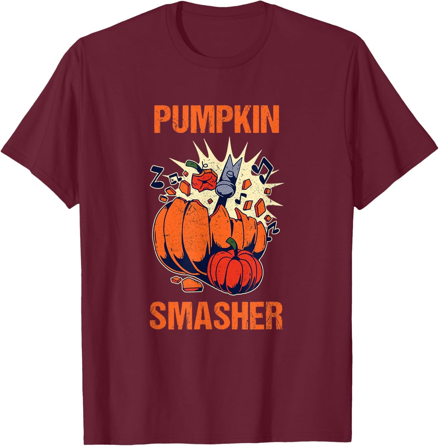 Pumpkin Smasher Halloween Costume Apparel Gift Men Women Kid T-Shirt - T-Shirt | Maroon