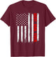 Best Dad Ever USA Flag Fathers Day Firefighter Red Line Women Kids Men T-Shirt - T-Shirt | Maroon
