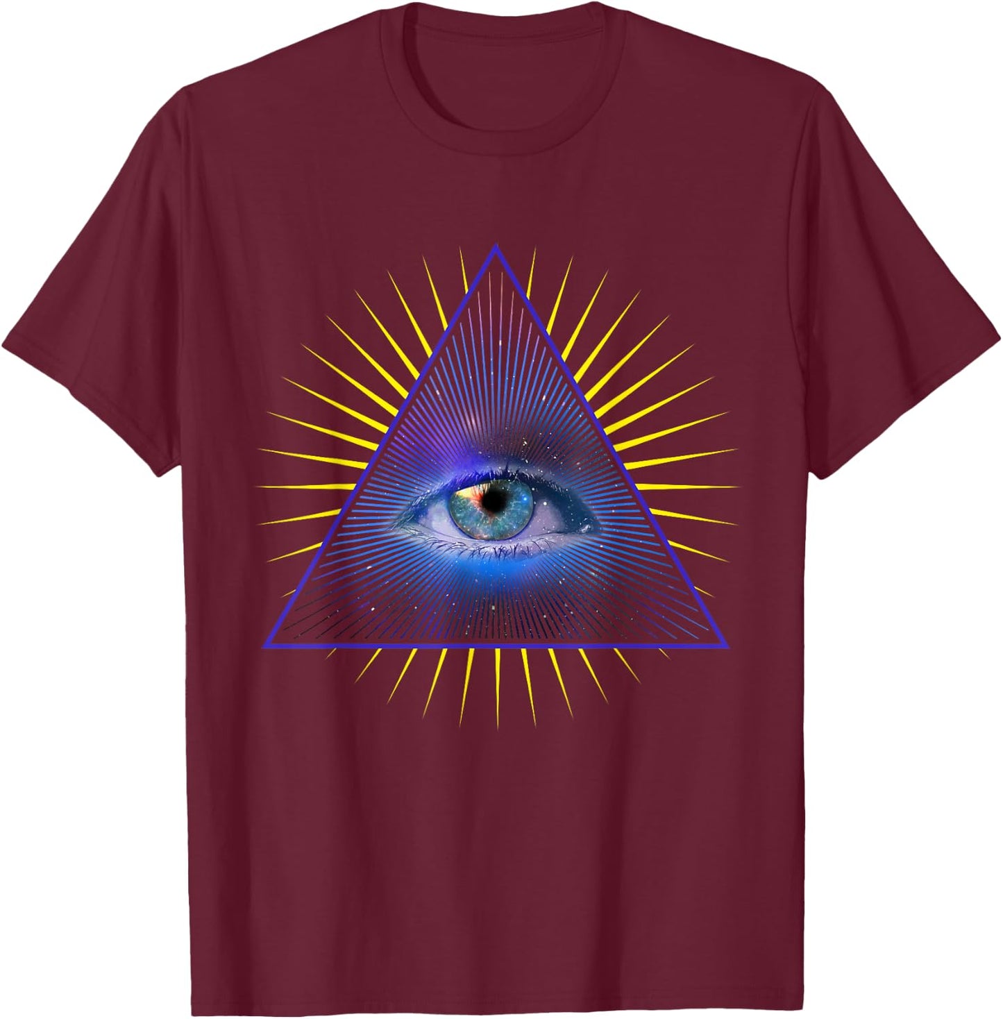 All Seeing Eye Shirt Psychic Meditation Illuminati T Shirt T-Shirt - T-Shirt | Maroon