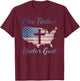 ONE NATION UNDER GOD Christian Cross American Flag USA Map T-Shirt - T-Shirt | Maroon