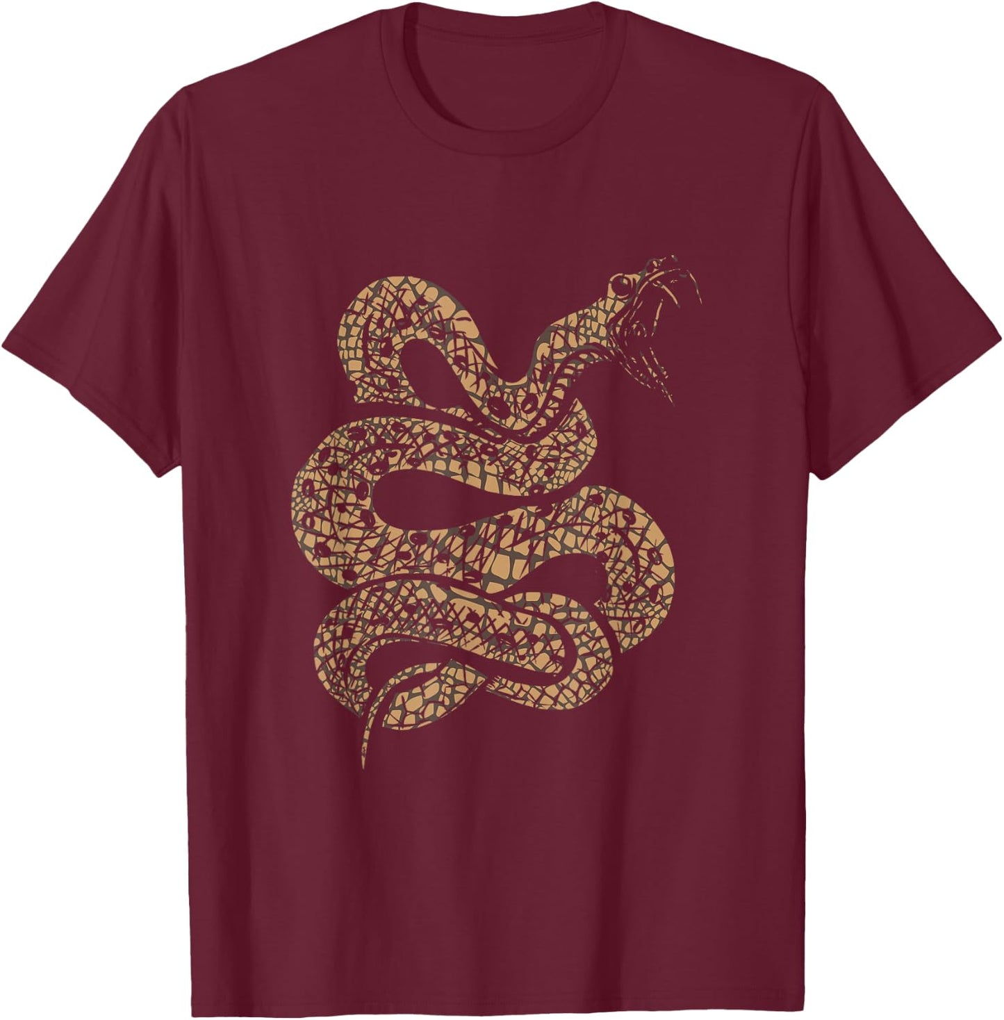 King Cobra Hissing Distressed Snake Lover Gift T-Shirt - T-Shirt | Maroon