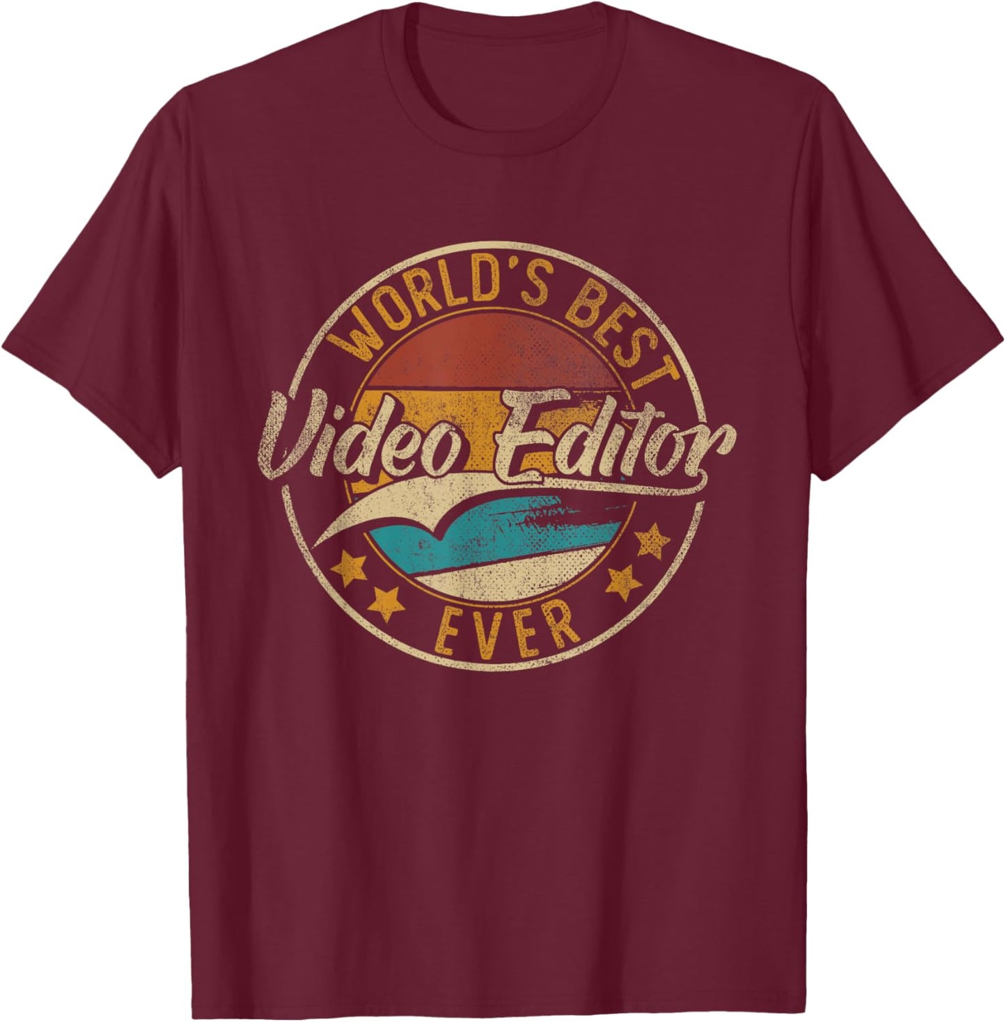 Worlds Best Video Editor | Video Editing T-Shirt - T-Shirt | Maroon