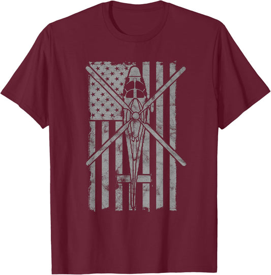 HH-65 Dolphin SAR / Rescue Helicopter Vintage Flag T-Shirt - T-Shirt | Maroon