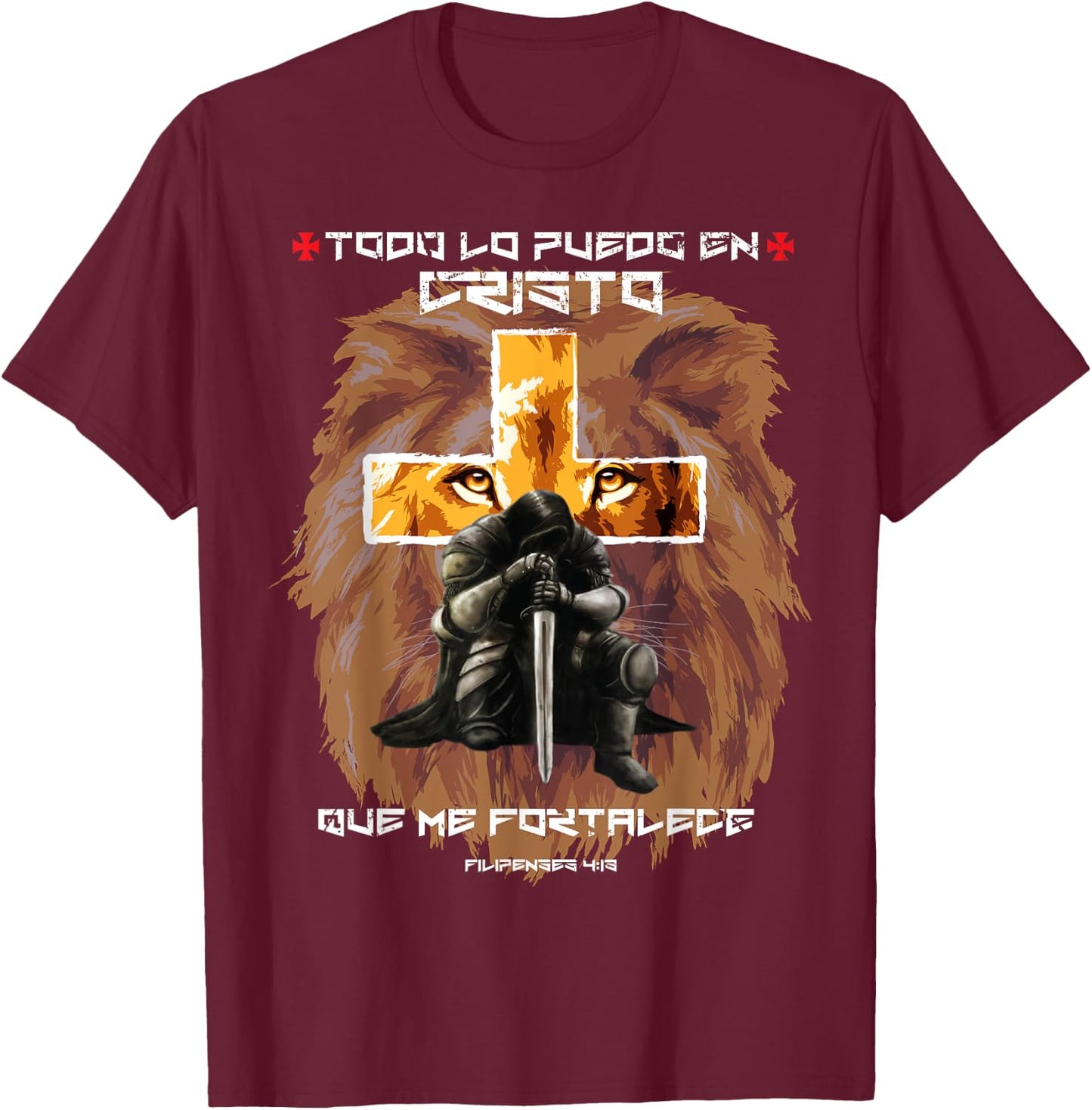 Filipenses 4 13 Spanish Gifts Regalos Cristianos Christian T-Shirt - T-Shirt | Maroon