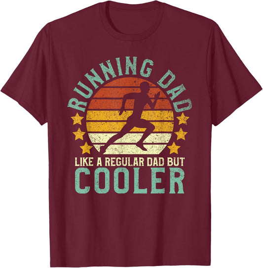Running Dad | Funny Marathon Runner T-Shirt - T-Shirt | Maroon
