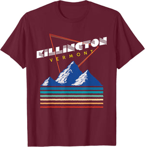 Killington, Vermont - USA Ski Resort 1980s Retro T-Shirt - T-Shirt | Maroon