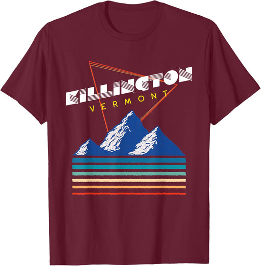 Killington, Vermont - USA Ski Resort 1980s Retro T-Shirt - T-Shirt | Maroon
