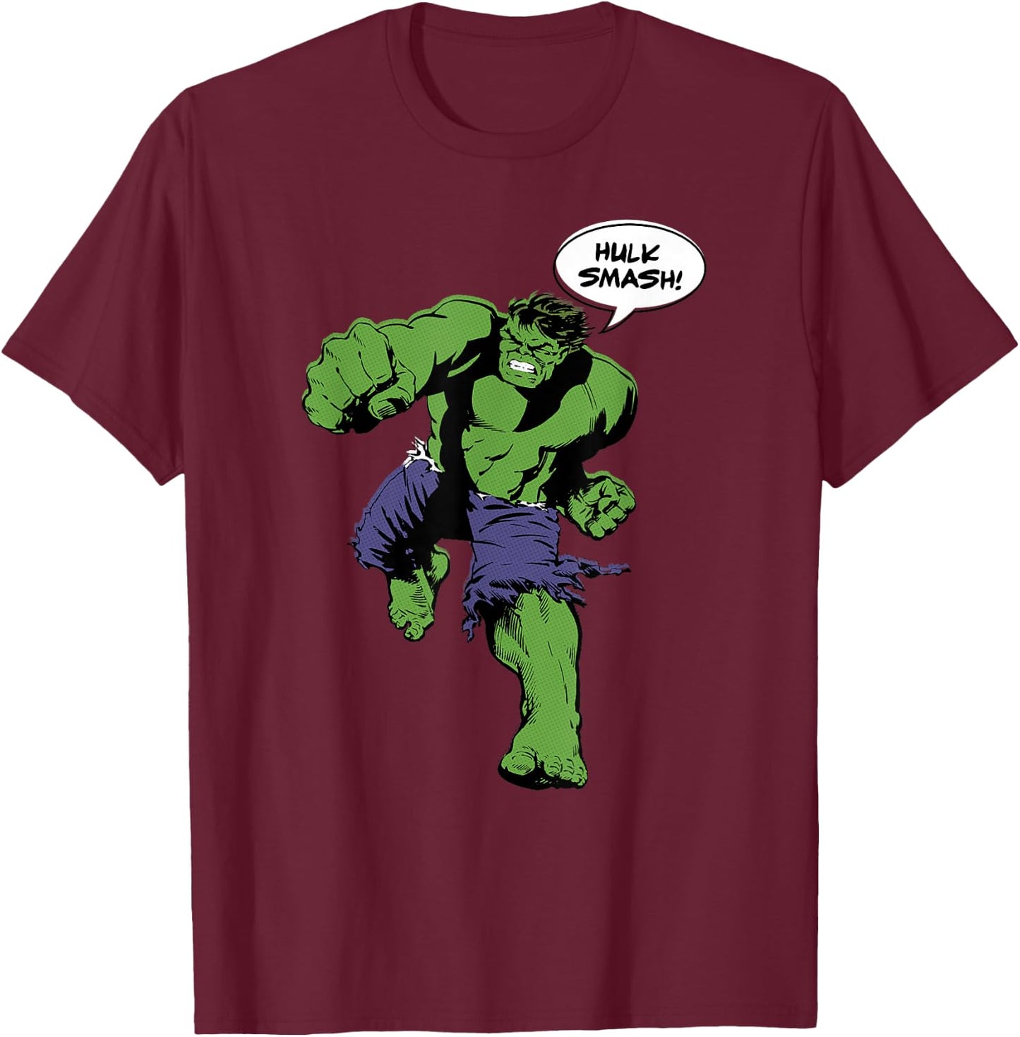 Marvel Comics Hulk Smash Graphic T-Shirt - T-Shirt | Maroon
