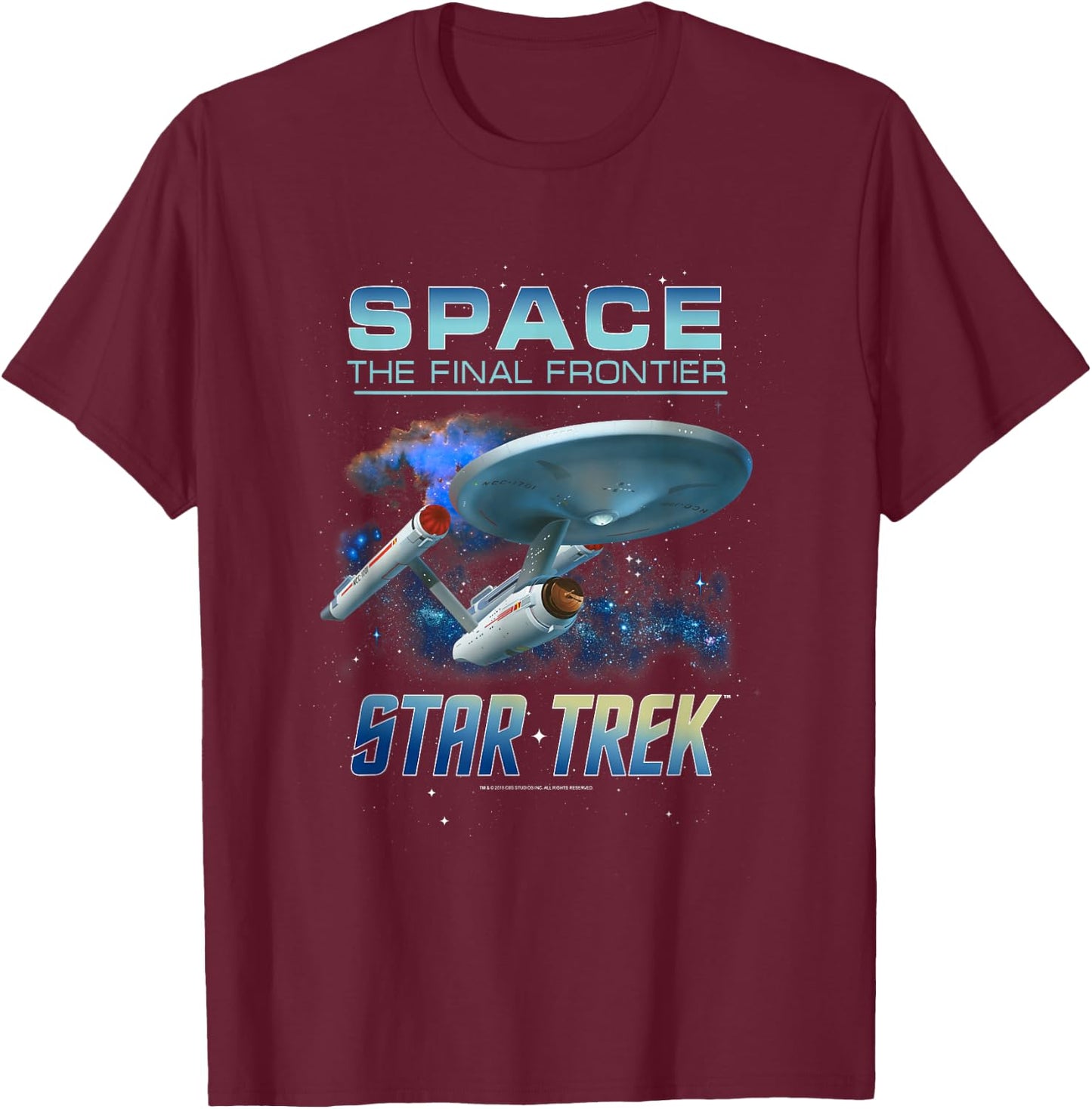 Star Trek Original Series The NCC-1701 Intro T-Shirt - T-Shirt | Maroon