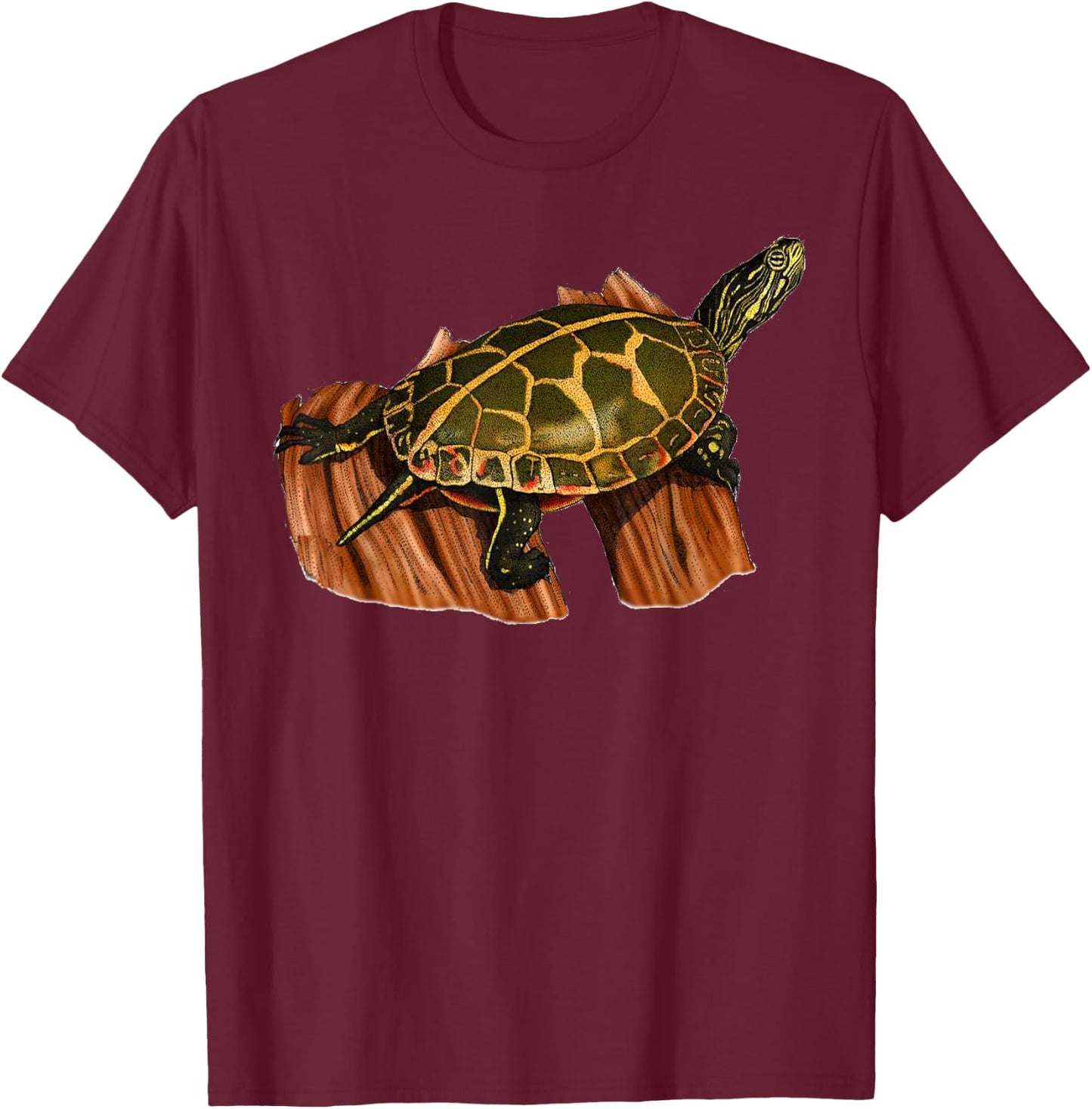 Painted Turtle Shirt - Gift Turtle Lovers T-Shirt - T-Shirt | Maroon
