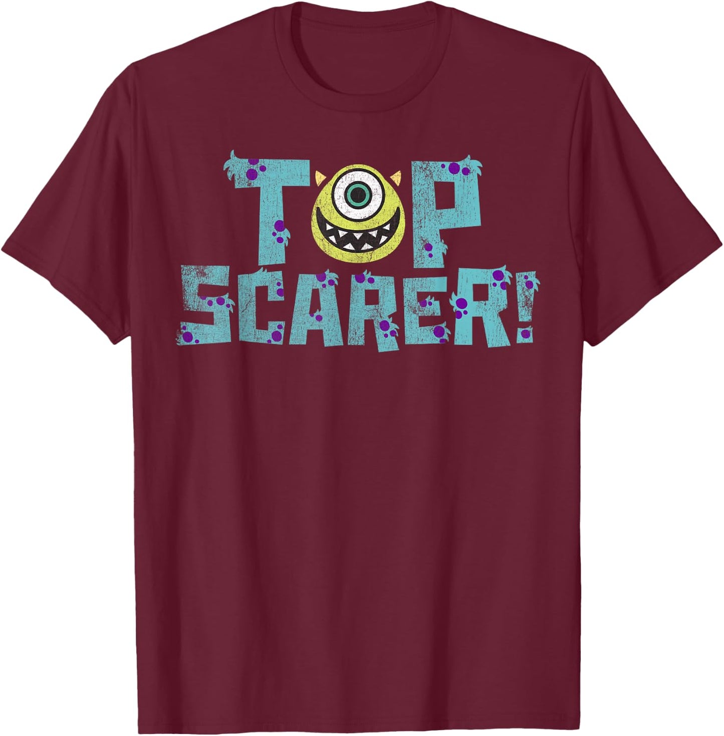 Disney Pixar Monsters Inc. Mike Wazowski Top Scarer T-Shirt - T-Shirt | Maroon