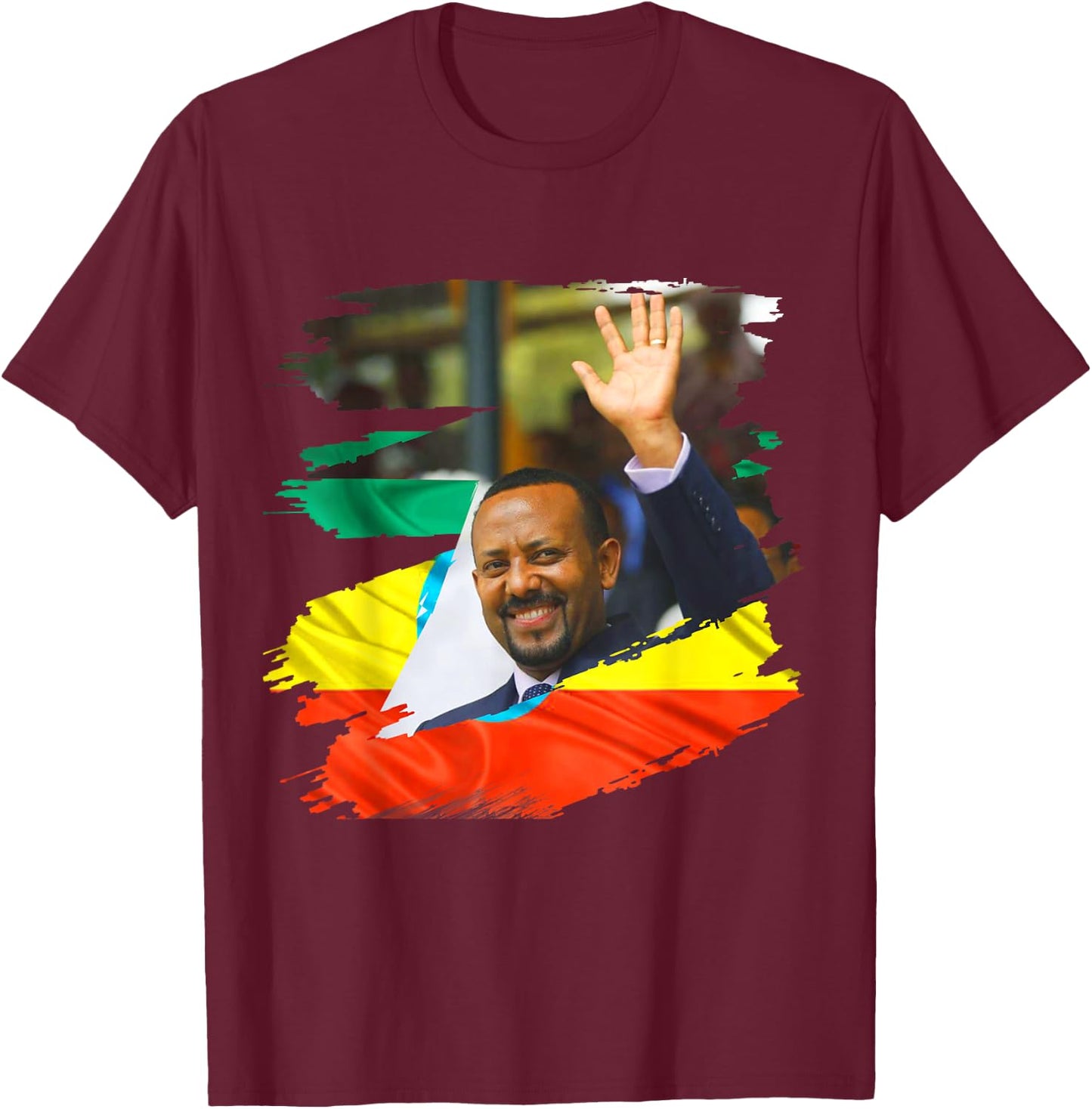 Dr. Abiy Ahmed shirt the Ethiopian Prime Minister T shirt T-Shirt - T-Shirt | Maroon