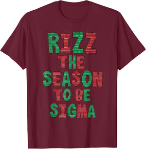 Rizz The Season - Funny Gen Alpha Slang Christmas Teacher T-Shirt - T-Shirt | Maroon