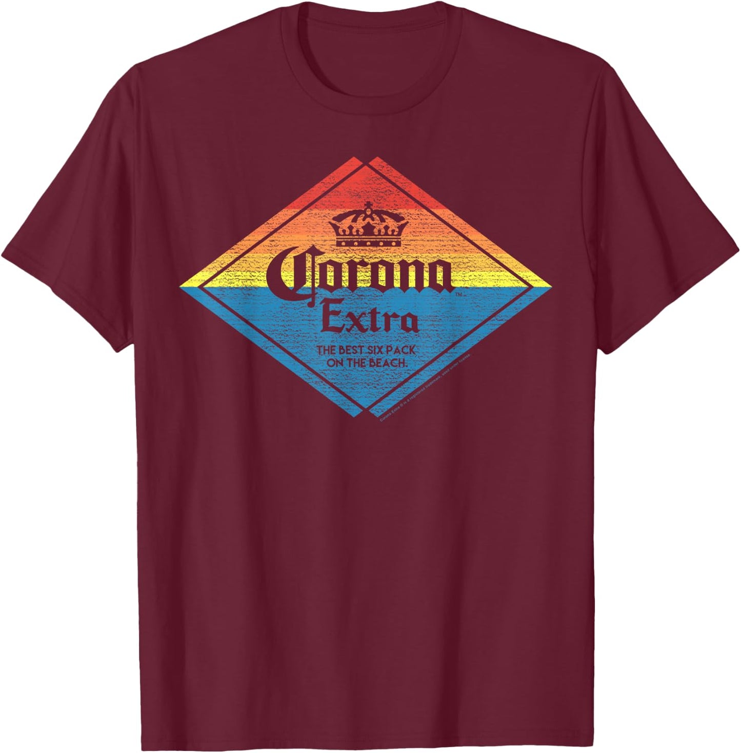 Officially Licensed Corona Extra Beach Triangle T-Shirt - T-Shirt | Maroon