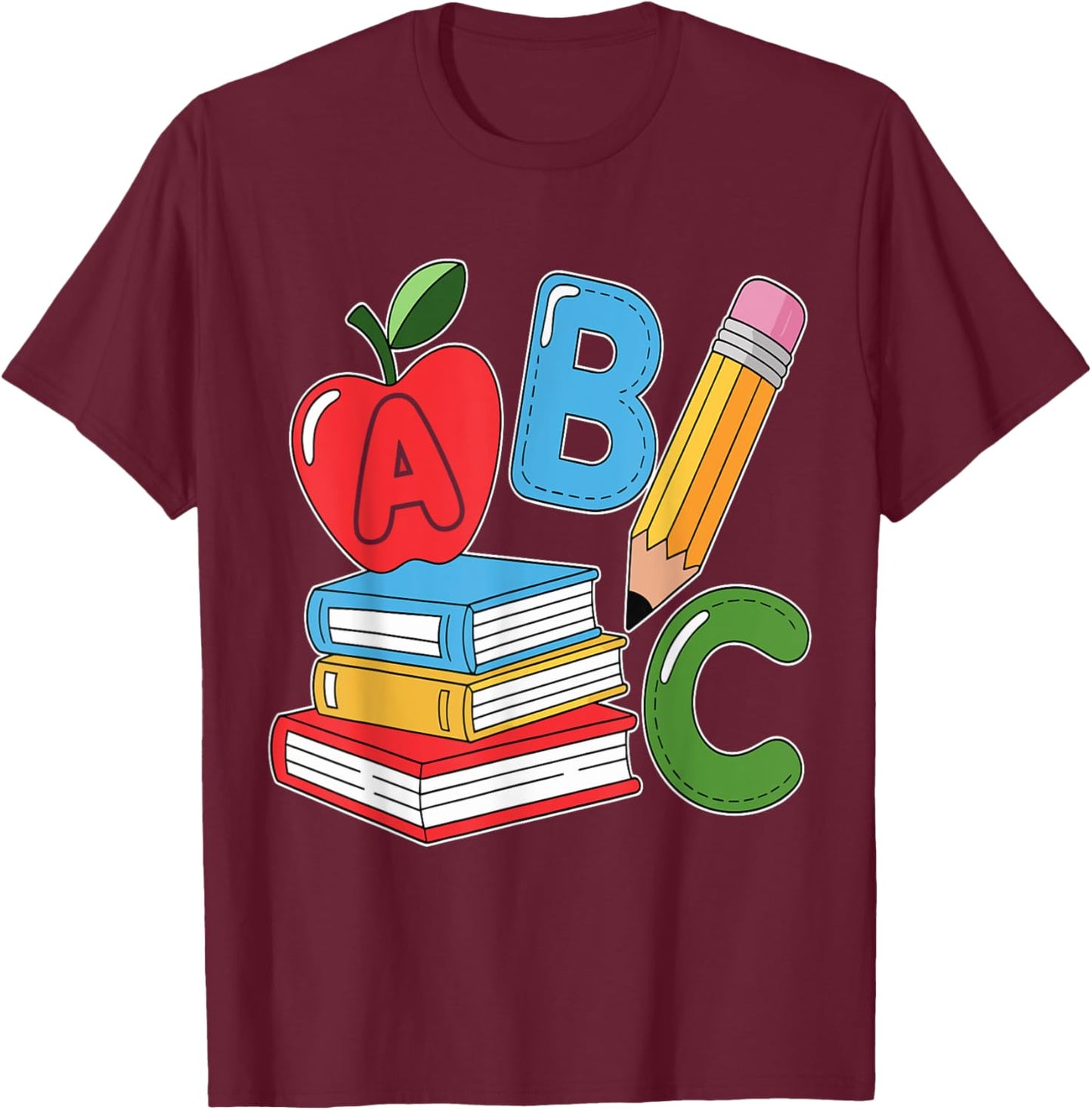 Alphabet Shirt Preschool Teacher Back to School T-Shirt - T-Shirt | Maroon