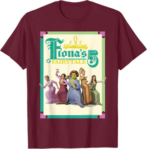 Shrek The Third Princess Fiona's Fairytale 5 Group T-Shirt - T-Shirt | Maroon