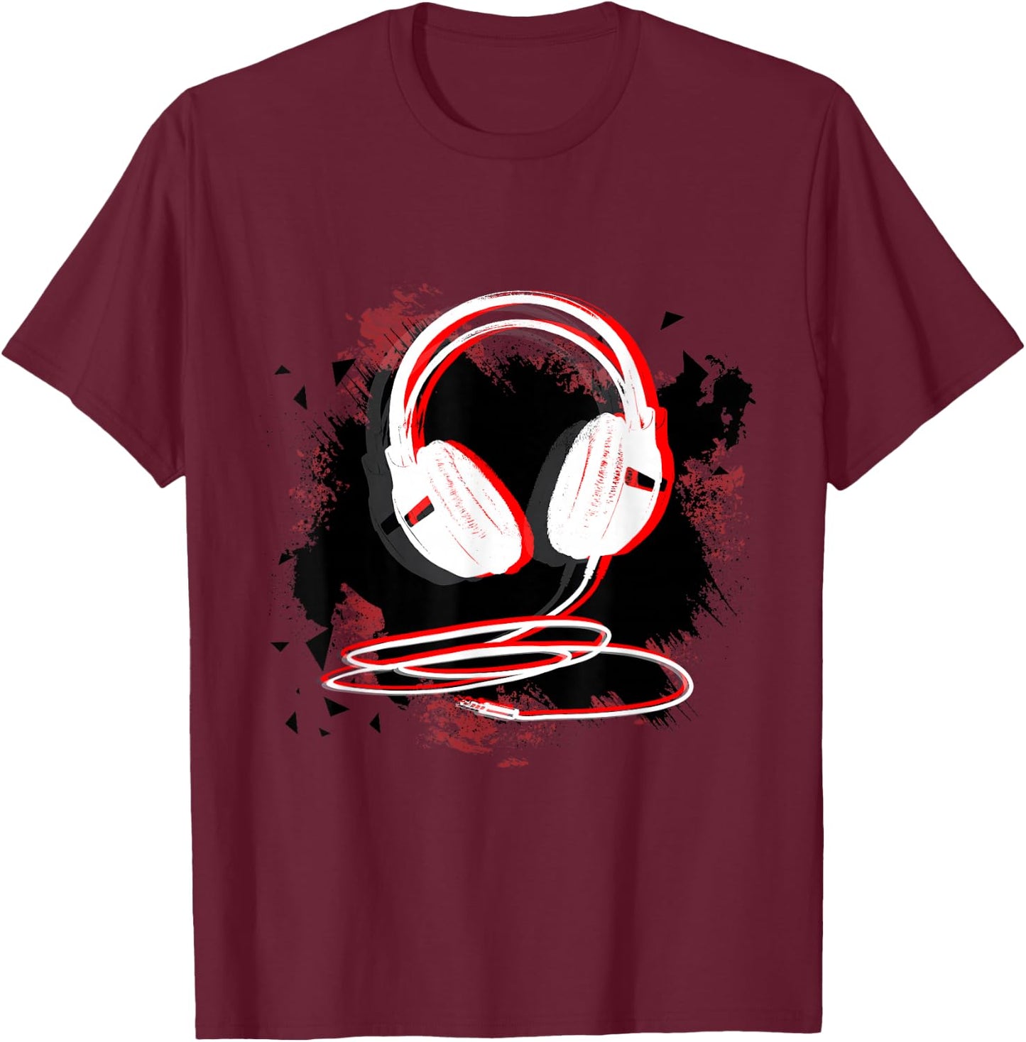 Music Sound Headphones DJ Gift T-Shirt - T-Shirt | Maroon