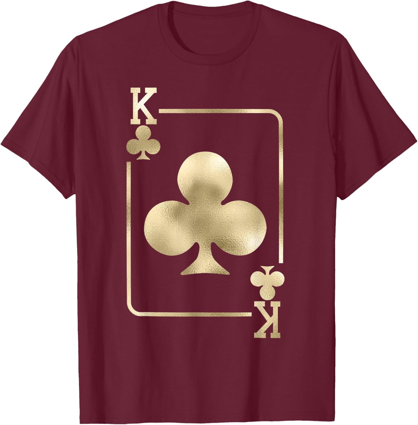 King of Clubs Playing Card Halloween Costume Glam T-Shirt - T-Shirt | Maroon