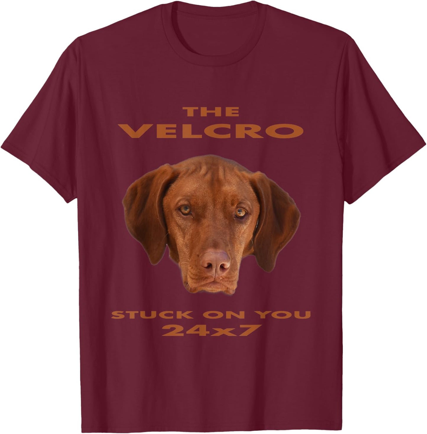 Vizsla Velcro T-Shirt - T-Shirt | Maroon