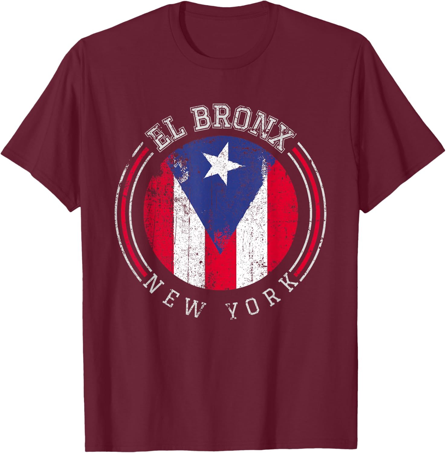 El Bronx design - Puerto Rico boricua bandera Flag Varsity T-Shirt - T-Shirt | Maroon