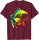 TILAPIA Colorful Rainbow Retro T-Shirt - T-Shirt | Maroon