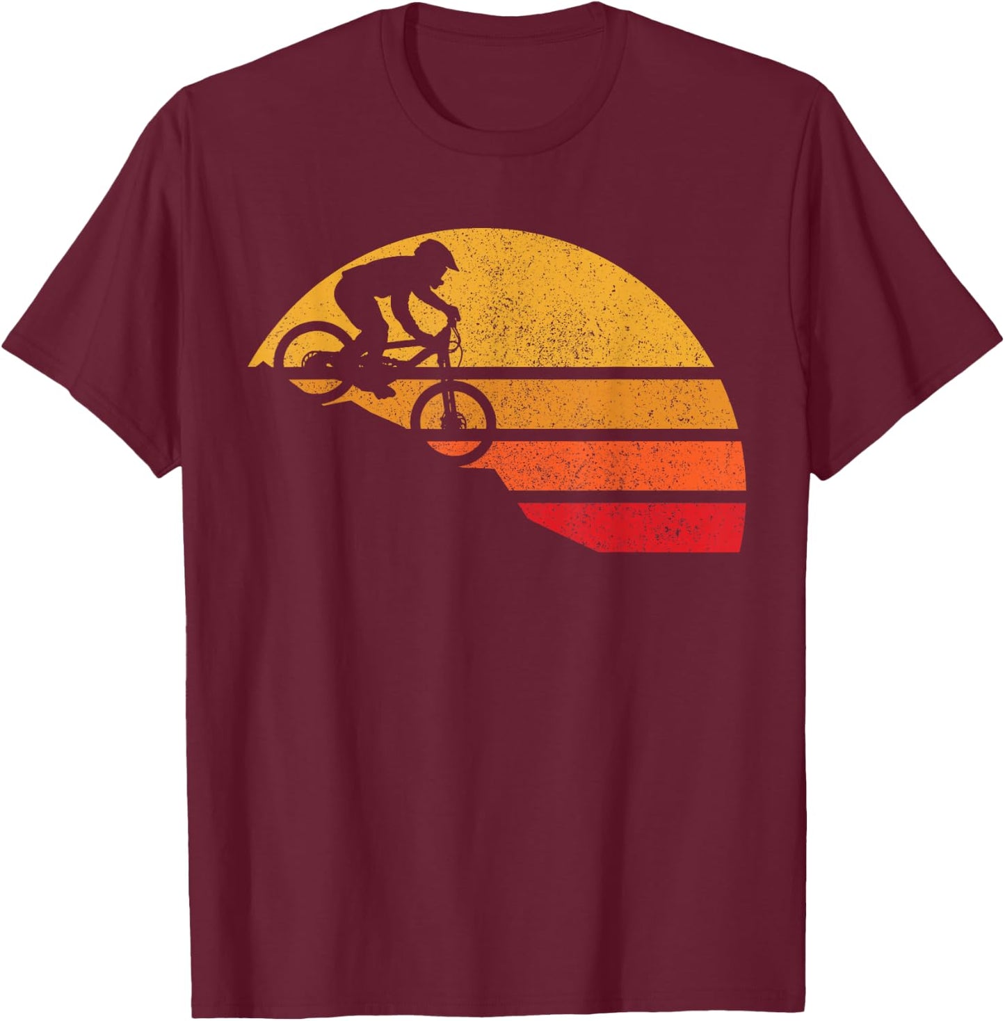 Mountain Bike Vintage MTB Downhill Biking Cycling Biker Gift T-Shirt - T-Shirt | Maroon