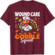 Thanksgiving Wound Care Nurse Gobble Squad Turkey Nurse Fall T-Shirt - T-Shirt | Maroon