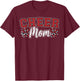 Funny Loud Proud Cheer Mom Mama Cheerleading Red Black Pom T-Shirt - T-Shirt | Maroon