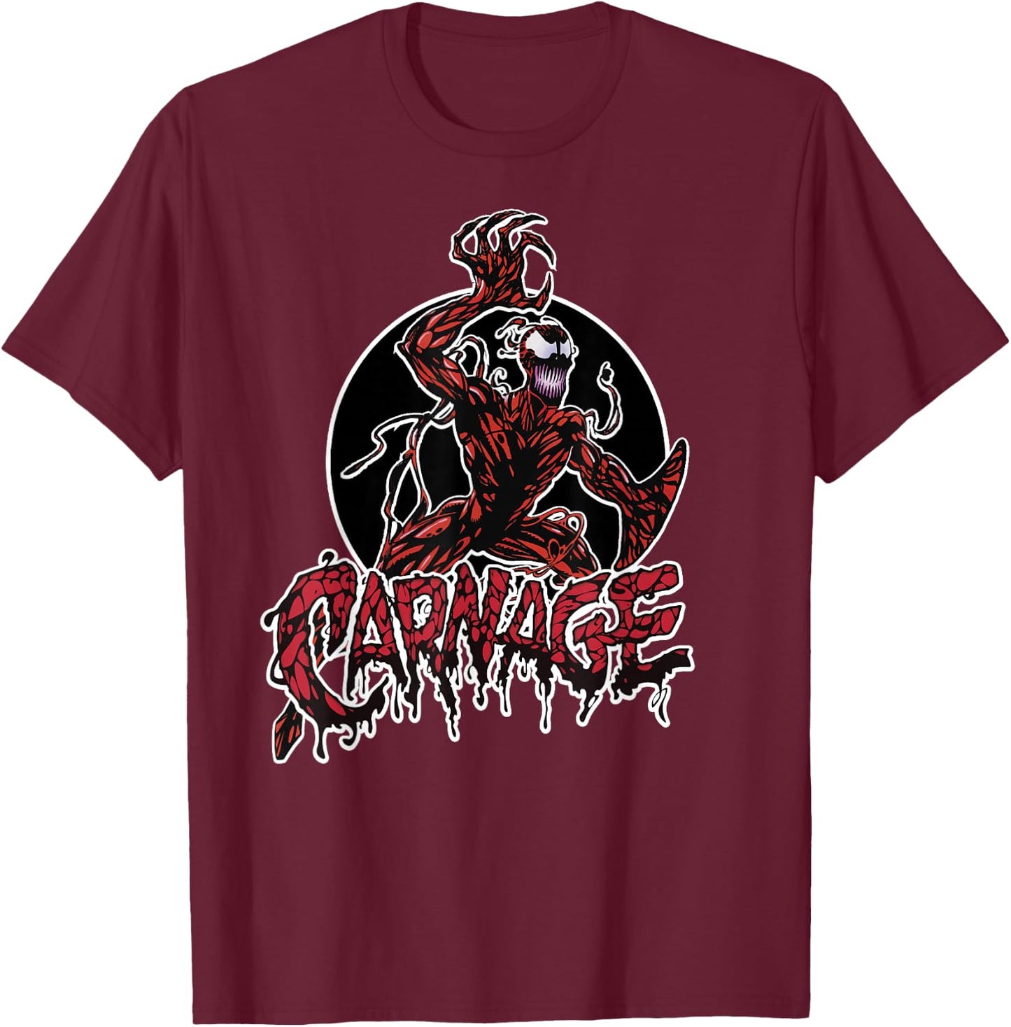 Marvel Carnage Portrait Logo T-Shirt - T-Shirt | Maroon
