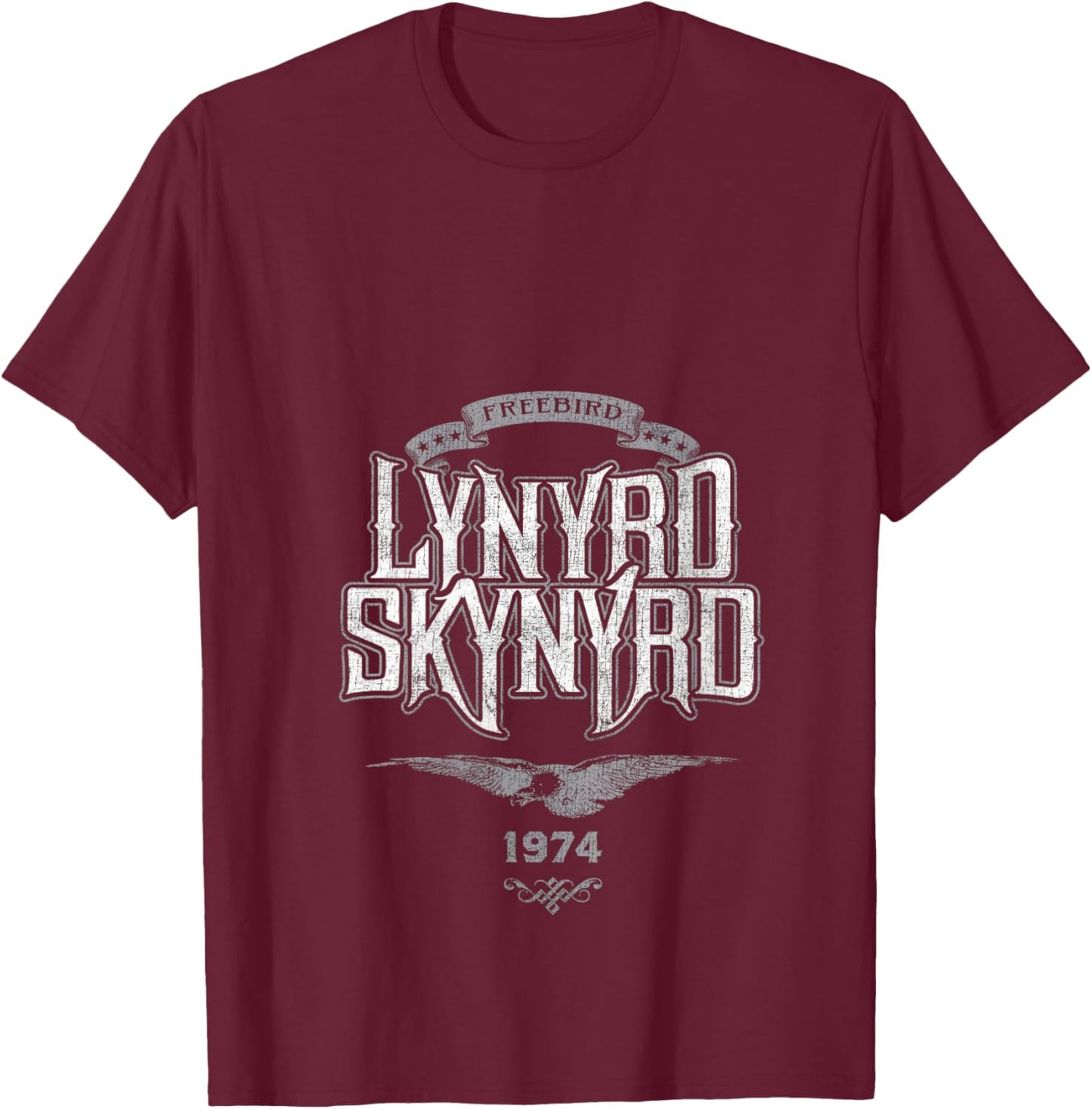 Women's Lynyrd Skynyrd Freebird Retro Logo 1974 Rock Music 70s Gifts V-Neck T-Shirt - T-Shirt | Maroon