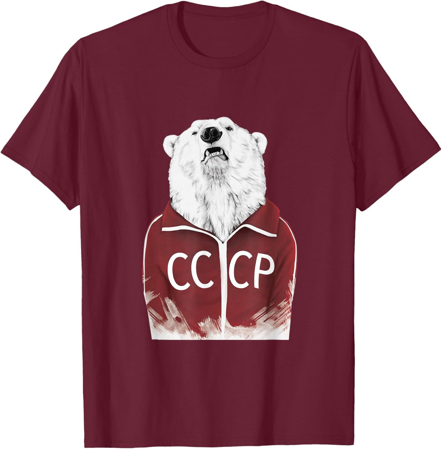 Russian Bear Russia Shirt CCCP Soviet Union USSR T-Shirt - T-Shirt | Maroon