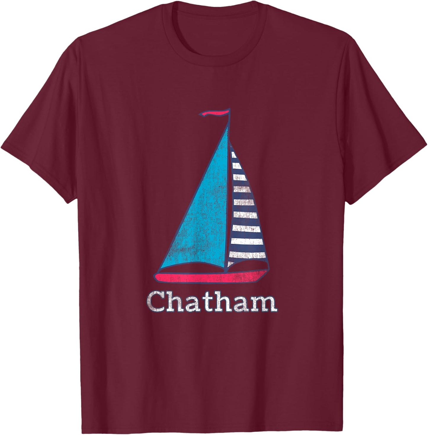 Chatham Cape Cod Massachusetts Sailing Sail Boat Nautical T-Shirt - T-Shirt | Maroon