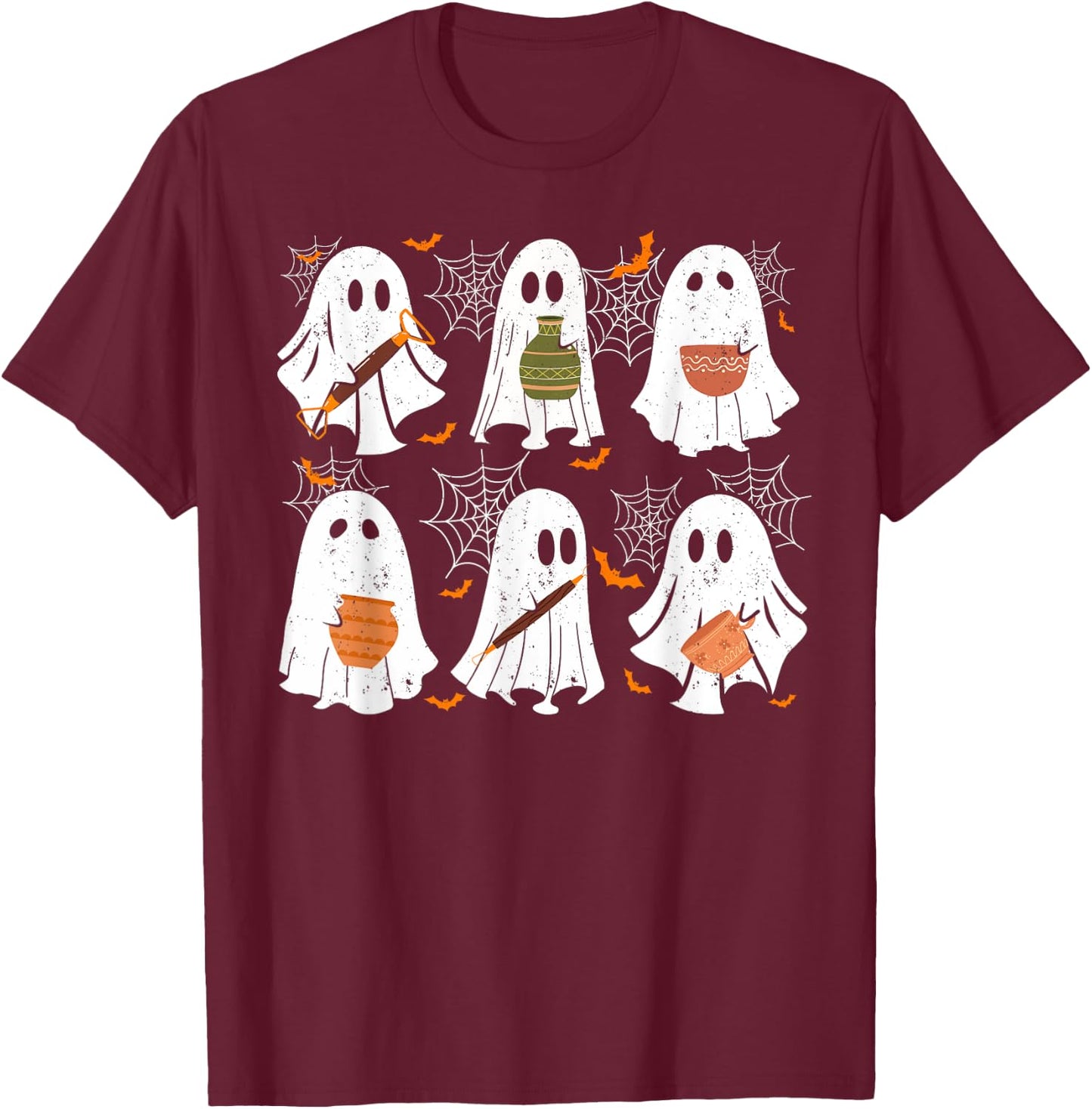 Pottery Ghost Ceramic Artist Halloween Costume Women T-Shirt - T-Shirt | Maroon