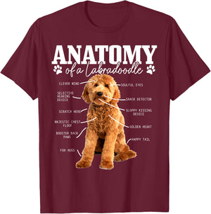 Labradoodle Anatomy Funny Cute Doodle Dog Mom T-Shirt - T-Shirt | Maroon