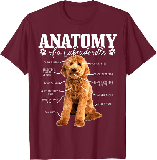 Labradoodle Anatomy Funny Cute Doodle Dog Mom T-Shirt - T-Shirt | Maroon