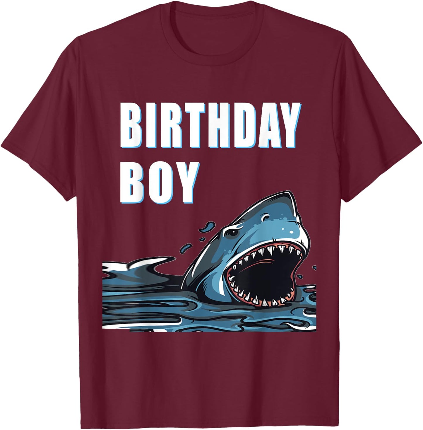 Shark Birthday Boy Shirt Shark Lover Birthday Gifts T-Shirt - T-Shirt | Maroon